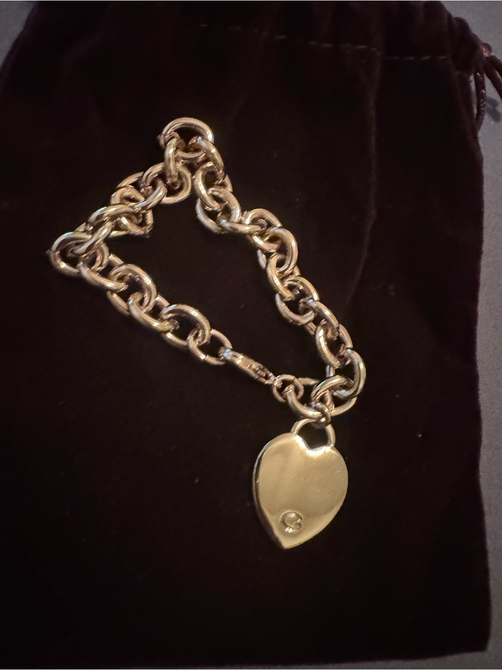 Gold Heart Charm Link Bracelet - Women